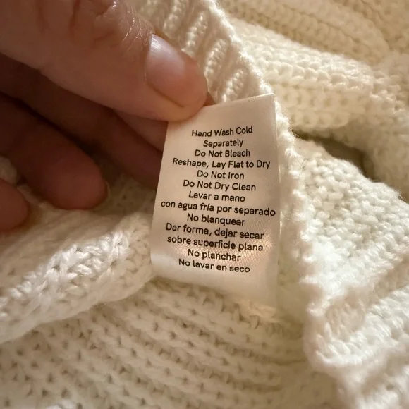 VENUS Cream Cowl Neck Sweater with Textured Sleeves - Picture 7 of 14